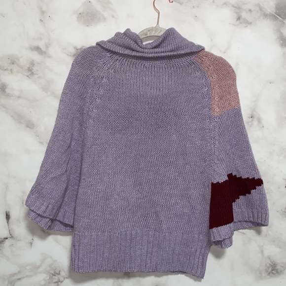 Vertigo Wool Blend Printed Cowl Neck Sweater - Heathered Mauve Rose - Picture 8 of 11